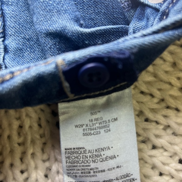 Levi’s 505 Blue Jeans Regular 29x31 (18Reg) New With Tags - Picture 7 of 7